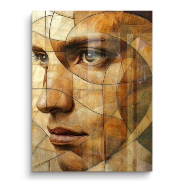 Fragmentiert Frau Gesicht - PVC-Bild glänzend