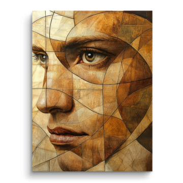 Rostro de mujer fragmentado - cuadro PVC mate