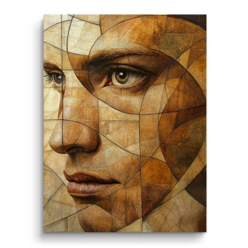Visage de femme fragmenté - tableau sur toile