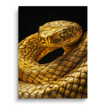 Serpent doré gros plan - tableau sur toile