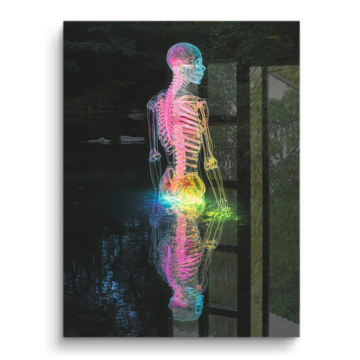 Neón esqueleto reflejo - cuadro PVC brillante