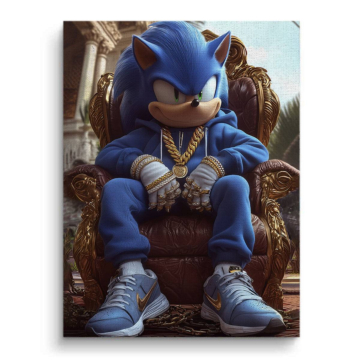 Sonic Inspired Urban Throne Canvas Art