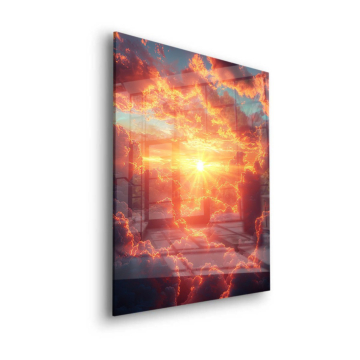 Strahlendes Wolke Sonnenuntergang - Acrylglasbild