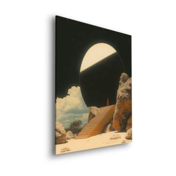 Escalera surrealista con eclipse - cuadro Dibond mate
