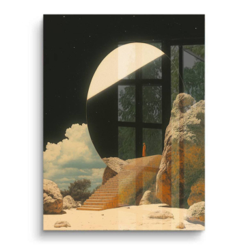 Surréaliste éclipse escalier - tableau PVC brillant