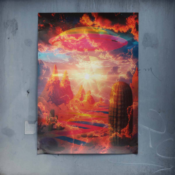 Celestial Desert Sunrise Poster Art