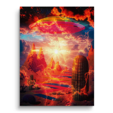 Himmlisch Wüste Sonnenaufgan - Leinwandbild