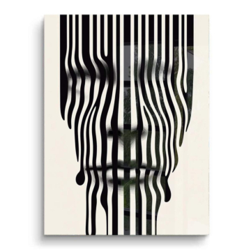 Rostro melting barcode - cuadro PVC brillante