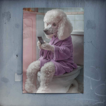 Poodle Bathroom Phone Poster Art