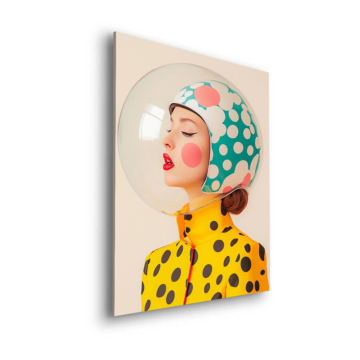 Retrato polka dot de moda - cuadro Dibond mate