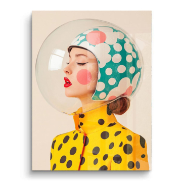 Retrato polka dot de moda - cuadro PVC brillante