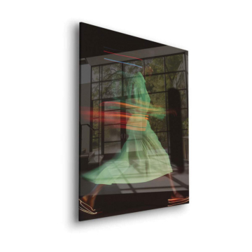 Flou vert robe mouvement - tableau en verre acrylique