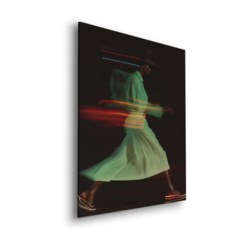 Difuminado verde vestido movimiento - cuadro Dibond mate