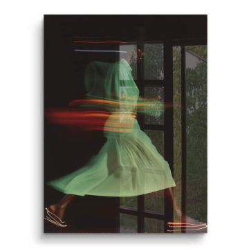 Difuminado verde vestido movimiento - cuadro PVC brillante