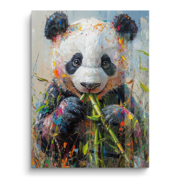 Portrait de panda coloré - tableau PVC brillant