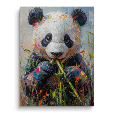 Portrait de panda coloré - tableau sur toile