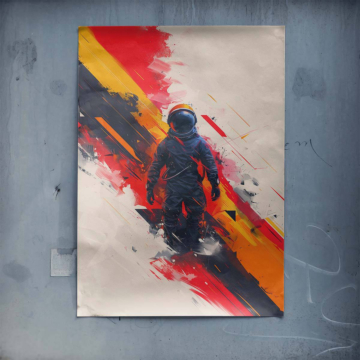 Abstrait astronaute bande - poster