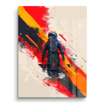 Astronaut mit abstrakten Streife - PVC-Bild glänzend