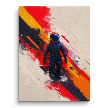 Astronauta abstracto con franjas - cuadro en lienzo
