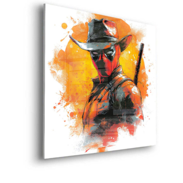 Deadpool Inspired Cowboy Acrylic Glass Art