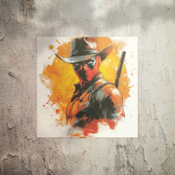 Deadpool Inspired Cowboy Poster Art