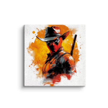 Deadpool Inspired Cowboy Canvas Art