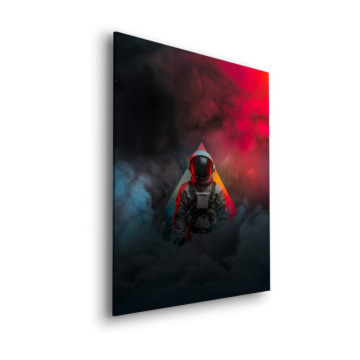 Astronaut In Red Nebula Dibond Matt Art