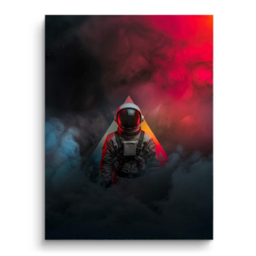 Astronaute dans rouge nebula - tableau PVC mat