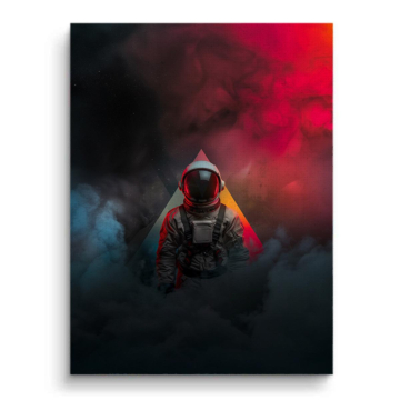 Astronauta en rojo nebula - cuadro en lienzo