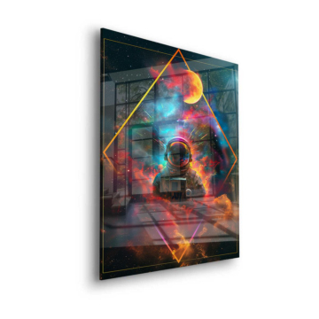 Astronaut im kosmischen Diamante - Acrylglasbild
