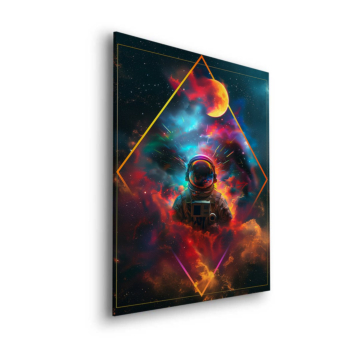 Astronaut In Cosmic Diamond Dibond Matt Art