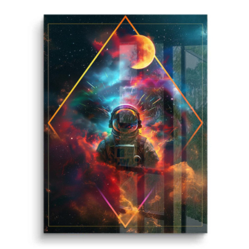 Astronaut im kosmischen Diamante - PVC-Bild glänzend