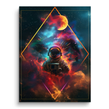 Astronaute dans cosmique diamond - tableau PVC mat