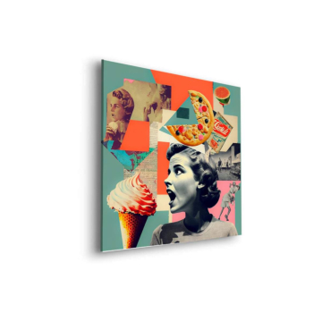 Retro pop-artowe lody - obraz na dibondzie matowym