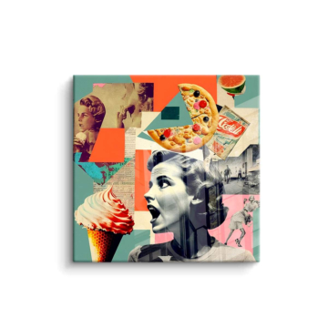 Retro-Eiscreme im Pop-Art-Stil - PVC-Bild glänzend