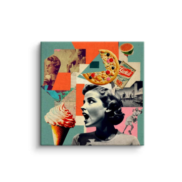 Retro-Eiscreme im Pop-Art-Stil - Leinwandbild