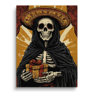 Santa Muerte Gift Giver - cuadro en lienzo