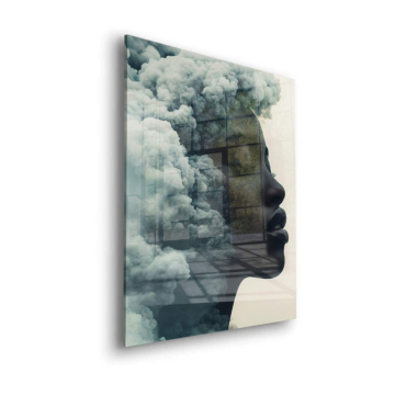 Cloud Hair Woman Portrait Acrylic Glass Art