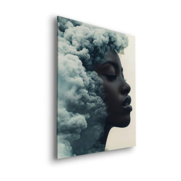 Retrato de mujer nube cabello - cuadro Dibond mate