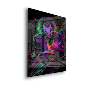 Portrait néon inspiré de Joker - tableau en verre acrylique
