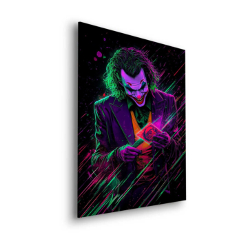 Retrato neón inspirado en Joker - cuadro Dibond mate