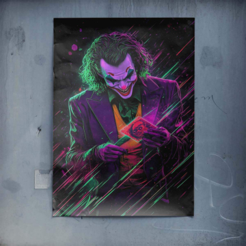 Retrato neón inspirado en Joker - póster