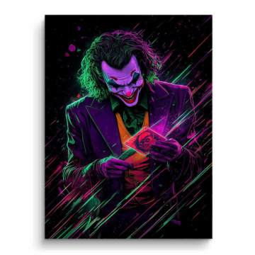 Portrait néon inspiré de Joker - tableau sur toile