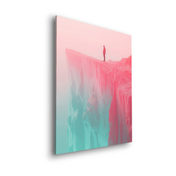Silhouette pastel sur une falaise - tableau Dibond mat