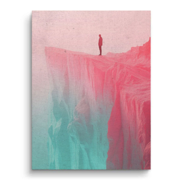 Pastell-Silhouette an der Klipp - Leinwandbild