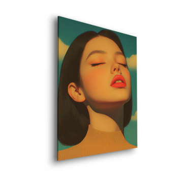 Retrato pop de mujer serena - cuadro Dibond mate