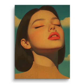 Ruhiges Frauenporträt im Pop-Art-Stil - Leinwandbild