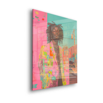 Colorful Urban Woman Portrait Acrylic Glass Art