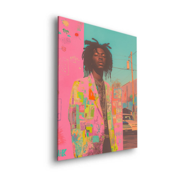 Colorful Urban Woman Portrait Dibond Matt Art