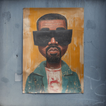 Retrato pop inspirado en Kanye West - póster